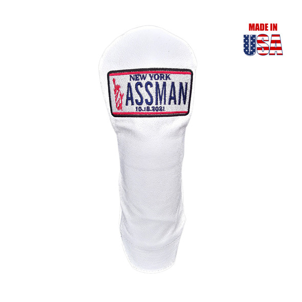 Assman White Leather Fairway Cover