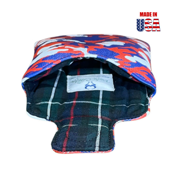 Red, White & Blue Camo Mallet Putter Cover, interior