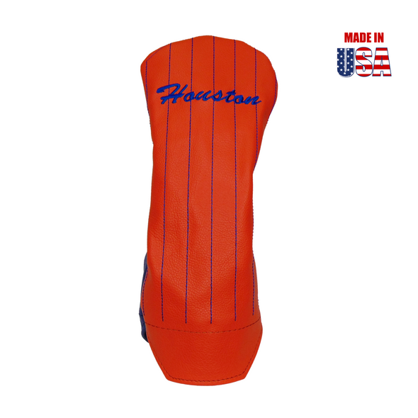 Houston Pinstripe Orange & Blue Fairway Headcover