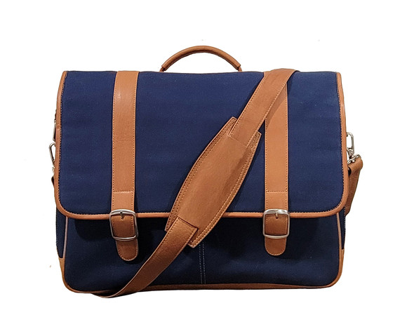 Navy w/ tan Columbian Leather