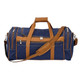 Navy Canvas w/Tan Colombian Leather Trim Large Sport Duffel Bag