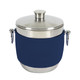 Navy Blue American Leather Wrap on Stainless Steel Ice Bucket