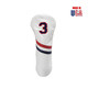 #3 Fairway White with Red/Navy Stripe Navy Embroidery with Red Outline