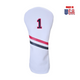 Driver White with Red/Black Stripe Black Embroidery with Red Outline