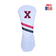 #X Fairway White with Red/Black Stripe Black Embroidery with Red Outline