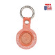 Leather Air Tag Fob with secure carabiner 	2