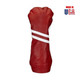 Red American Leather with White Stripes Front, White Back Driver Headcover