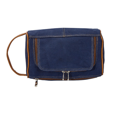 Deluxe Toiletry Bag, Canvas with Leather