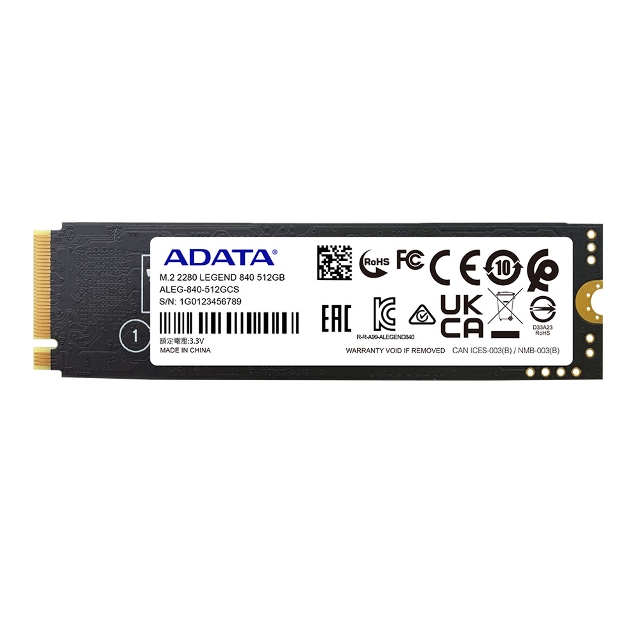 ADATA LEGEND 840 512GB M.2 2280 PCIe Gen4x4 Internal Solid State Drive |  PS5 Compatible - Innogrit IG5220 | Up to 5000 MBps - Grey/Gold SSD | 1PK -  ADATA