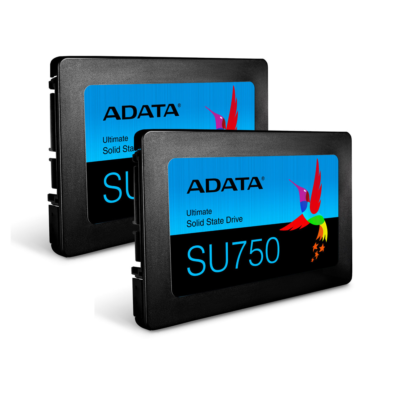 ADATA Ultimate Series SU750 256GB Each / QTY 2 - SATA III - 2.5" Internal Solid State | Black/Green SSD | Up to 550MBps | 2 Pack Boot Drives Savings Bundle - ADATA