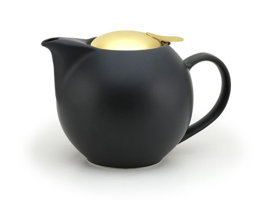 Nobu Black Universal Teapot 450ml with Gold Lid