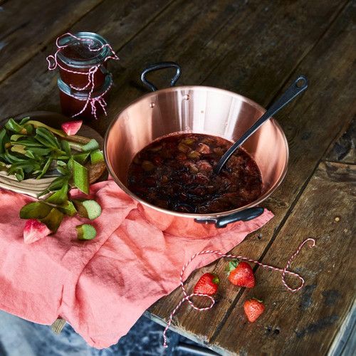 Copper Jam Pan with Cast Iron Handles 26cm