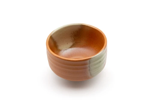 Iga Orange and Green Matcha Bowl