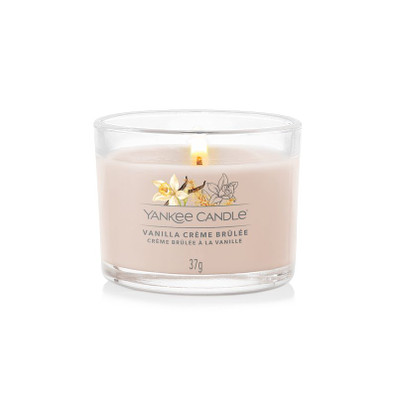 YANKEE CANDLE CANDELA VETRO VOTIVE VANILLA CREME BRULE