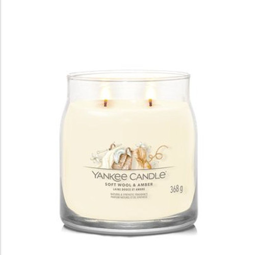 YANKEE CANDLE CANDELA MEDIA SOFT WOOL AMBER