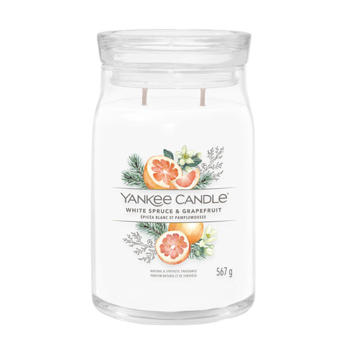 YANKEE CANDLE CANDELA GRANDE WHITE SPRUCE & GRAPEFRUIT