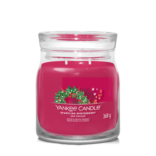 YANKEE CANDLE CANDELA MEDIA SPARKLING WINTERBERRY