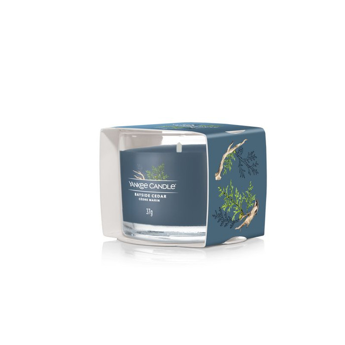 YANKEE CANDLE CANDELA VETRO VOTIVE BAYSIDE CEDAR