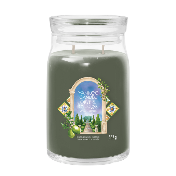 YANKEE CANDLE CANDELA GRANDE OLIVE CYPRESS