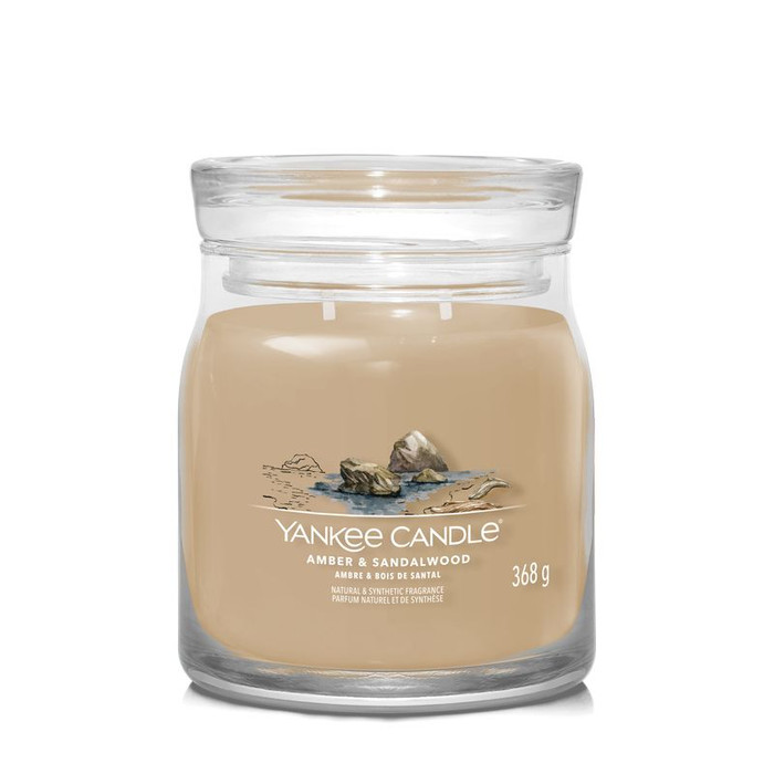 YANKEE CANDLE CANDELA MEDIA AMBER SANDALO