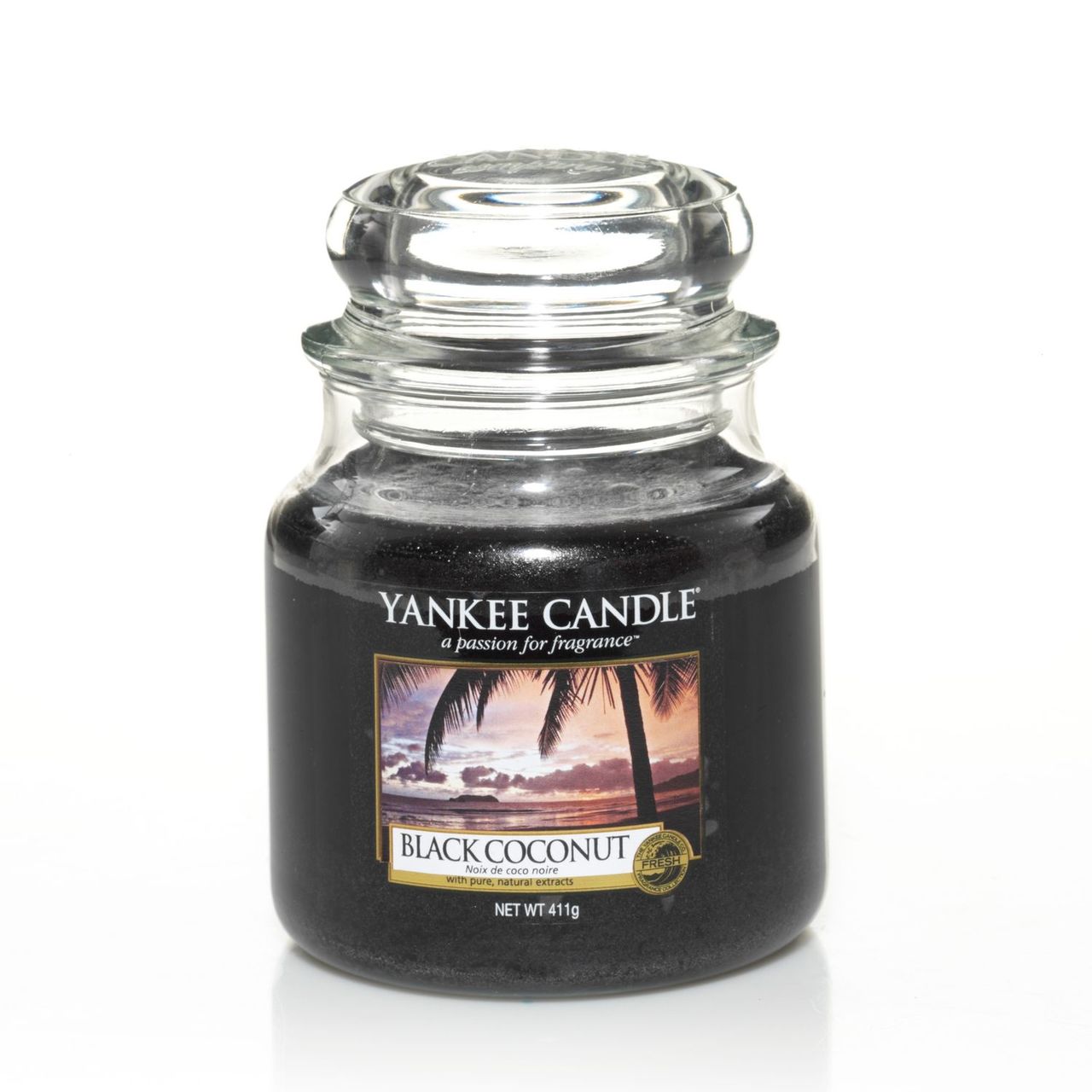 Candele profumate giara media black coconut Yankee Candle