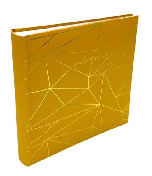 Slip In Photo Album Memo Area Holds 140 6'' x 4'' Photos Yellow Geometric Design