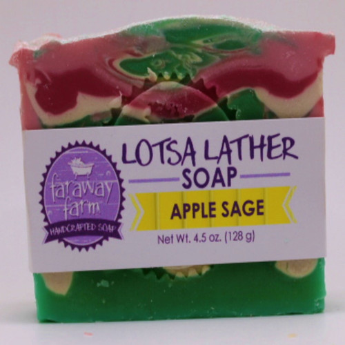 Faraway Farm Apple Sage Lotsa Lather Soap wrapped