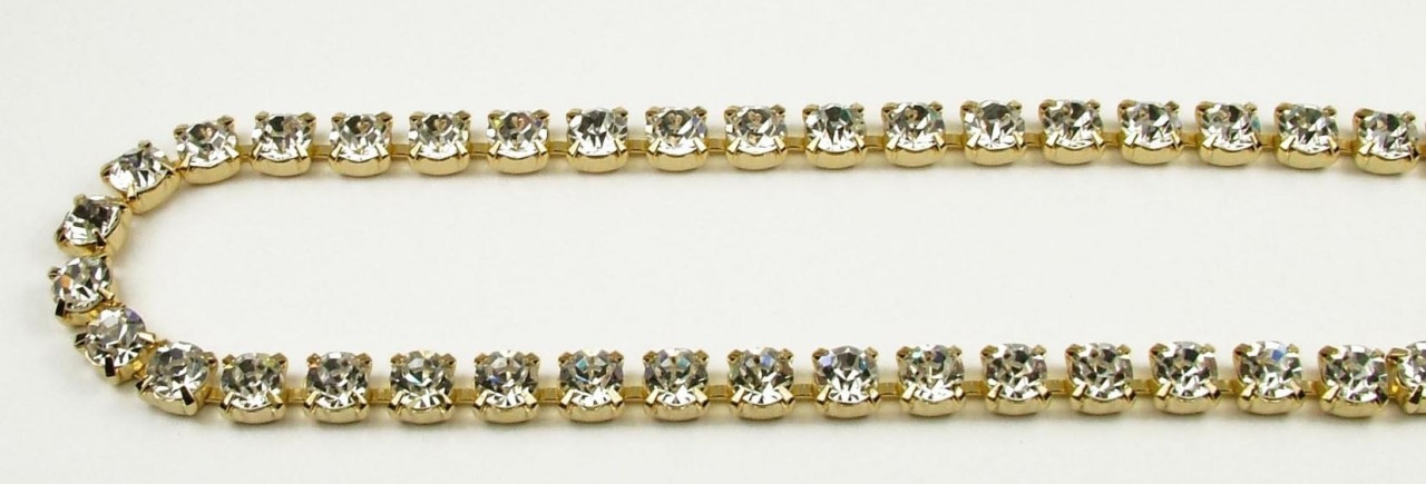 29SS (6.32mm) Crystal rhinestone chain, 37 stones per foot - Hord Crystal