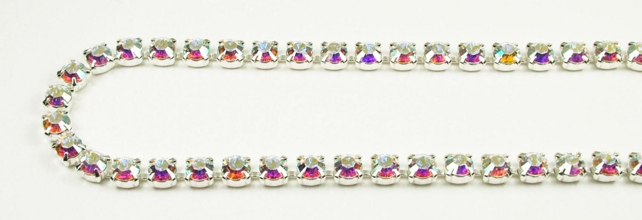 29SS (6.32mm) Crystal chanel rhinestone chain, 22 stones per foot - Hord  Crystal