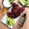 wings with Maple Cayenne bottle