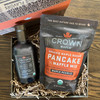 Organic Maple Sugar Pancake Mix with Bourbon Barrel Aged organic maple syrup in Royal Treatment Box with Classic Orange Band