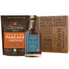 Organic Maple Sugar Pancake Mix with Madagascar Vanilla Infused organic maple syrup 375ml with Royal Treatment Box NO BAND