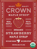 Crown Maple® Strawberry Infused Organic Maple Syrup 250ML (8.5 FL OZ), 8-Pack Case; SAVE 11.8%!