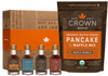 The Crown Maple® Sampler featuring four maple syrup flavors (1.7 FL OZ each) & Organic Maple Sugar Pancake Mix in Royal Treatment Box