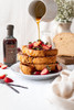 Brown butter maple syrup with french toast and berries