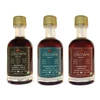 Infused maple syrup trio in petite 50ML (1.7 FL OZ) window box featuring bourbon, cinnamon & vanilla, front view
