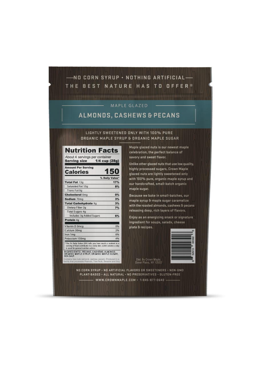 Crown Maple® Case Code Maple Glazed Almonds, Cashews & Pecans (4 OZ), 3