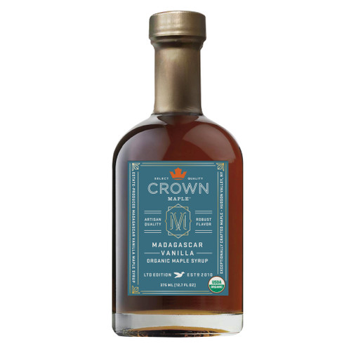 Front label of the vanilla 375 ml maple syrup 