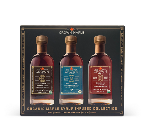 Front of 福克斯新闻 maple infused three bottle trio of the 250 ml bottles
