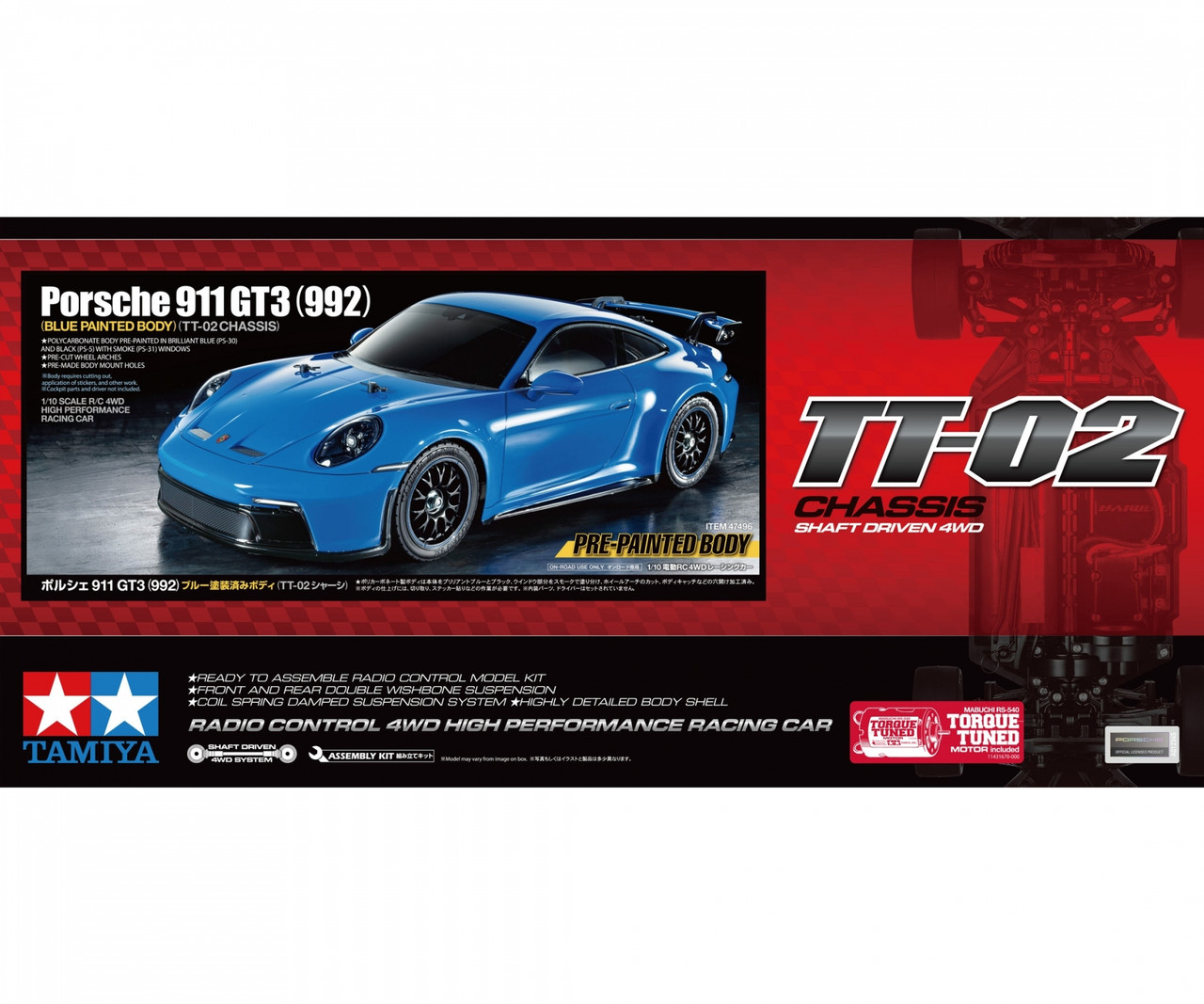 1:10 RC Porsche 911 GT3 (992) Blue TT-02
