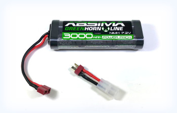 Absima Greenhorn NiMH Stick Pack 7.2V 3000 (T-Plug + Tamiya Adapter)