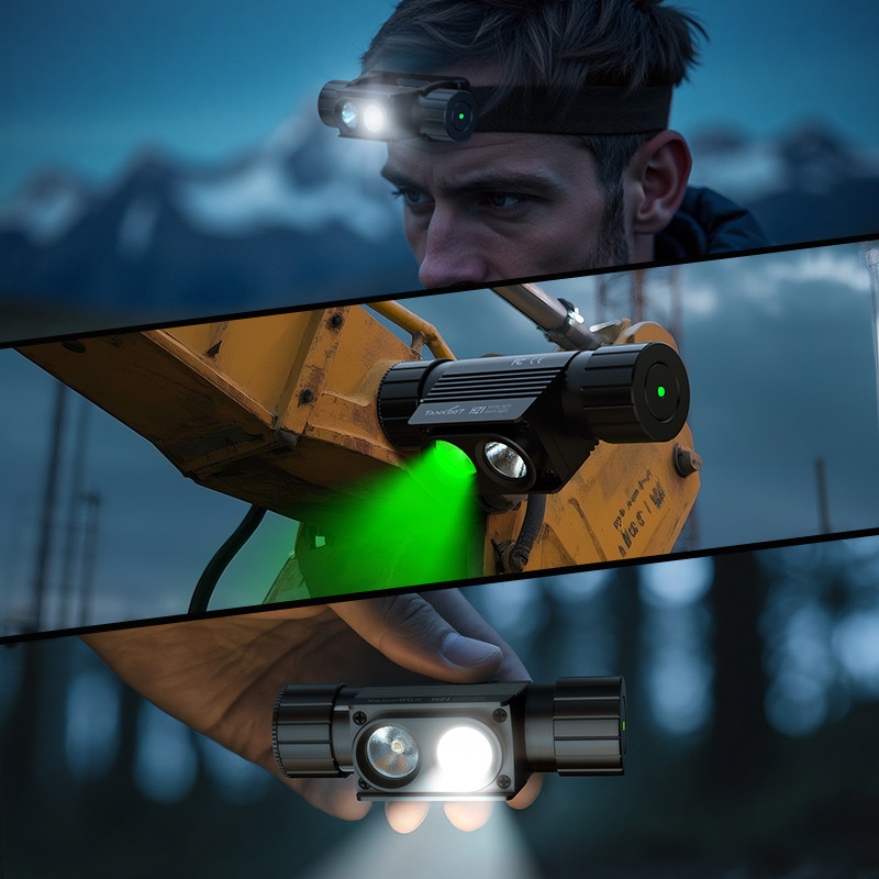 Tank007 H21G Dual-Emitter Headlamp - 1000LM White & Green Light