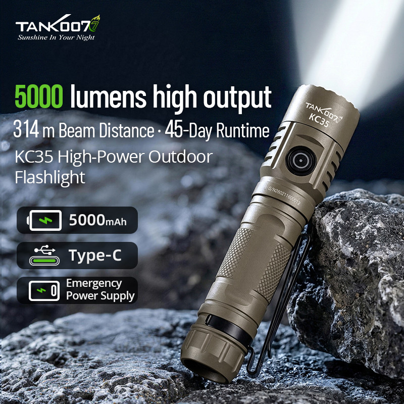 KC35 Waterproof Tactical Flashlight Rechargeable High Power 5000lm