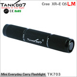 8cm only led flashlight mini everyday carry / EDC flashlight torch TANK007 TK703 