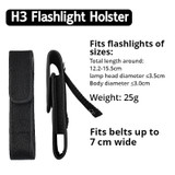 TANK007 NEW High Quality Rubber Nylon LED Flashlight Holster Pouch Torch Holder