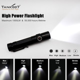 Tank007 USB rechargeable magnet 1000 lumens flashlights powerful torchlight waterproof flash light flashlight led magnetic torch