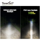 Tank007 1400m Powerful Rechargeable Led Laser Repellent Torch Light - Strong White Laser Beam Tactical LED Flashlight