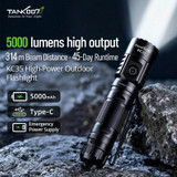 KC35 Waterproof Tactical Flashlight Rechargeable High Power 5000lm Outdoor Linternas Bright Self Defense Torch Light