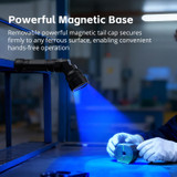 UVA70 365nm ultraviolet black light flashlight, professional-grade uniform ultraviolet light, suitable for industrial non-destructive testing and forensic examination.