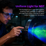 UVA70 365nm ultraviolet black light flashlight, professional-grade uniform ultraviolet light, suitable for industrial non-destructive testing and forensic examination.